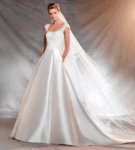 vestidos de novia con escote cuadrado