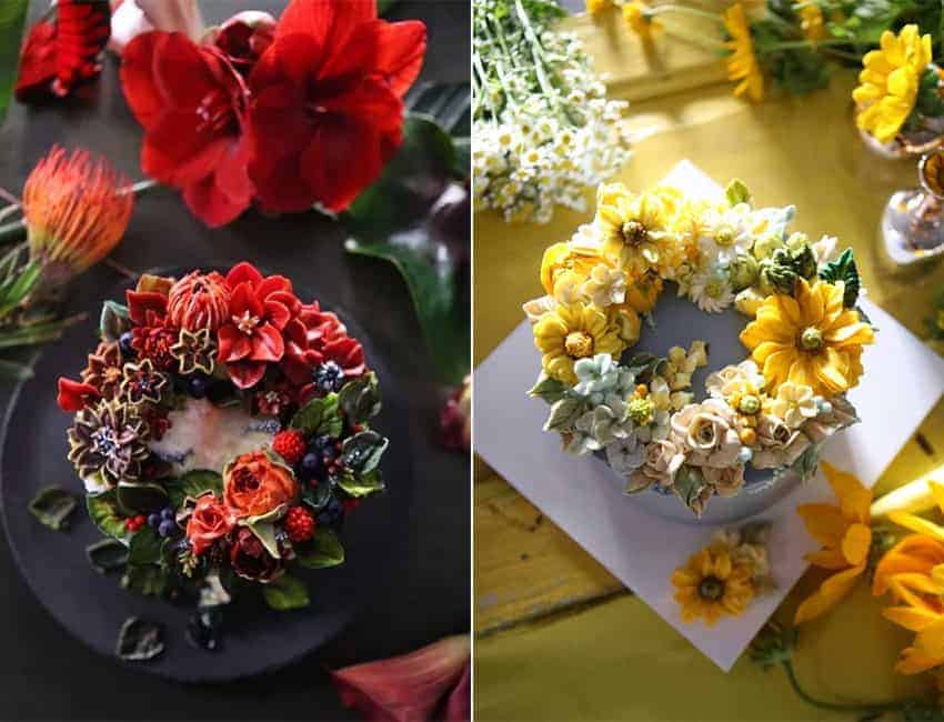 tartas de flores