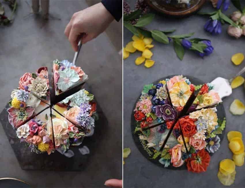 tartas de flores