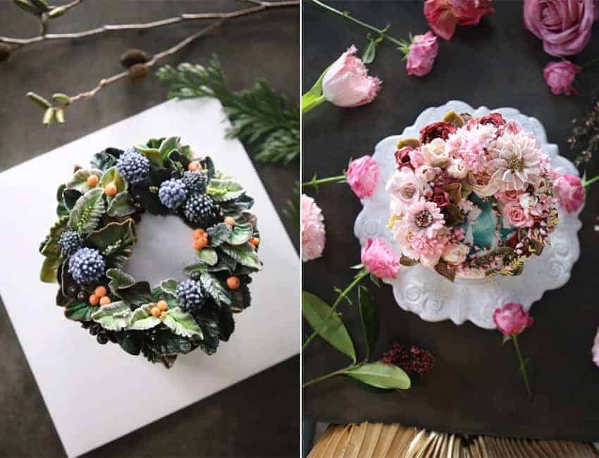 tartas de flores