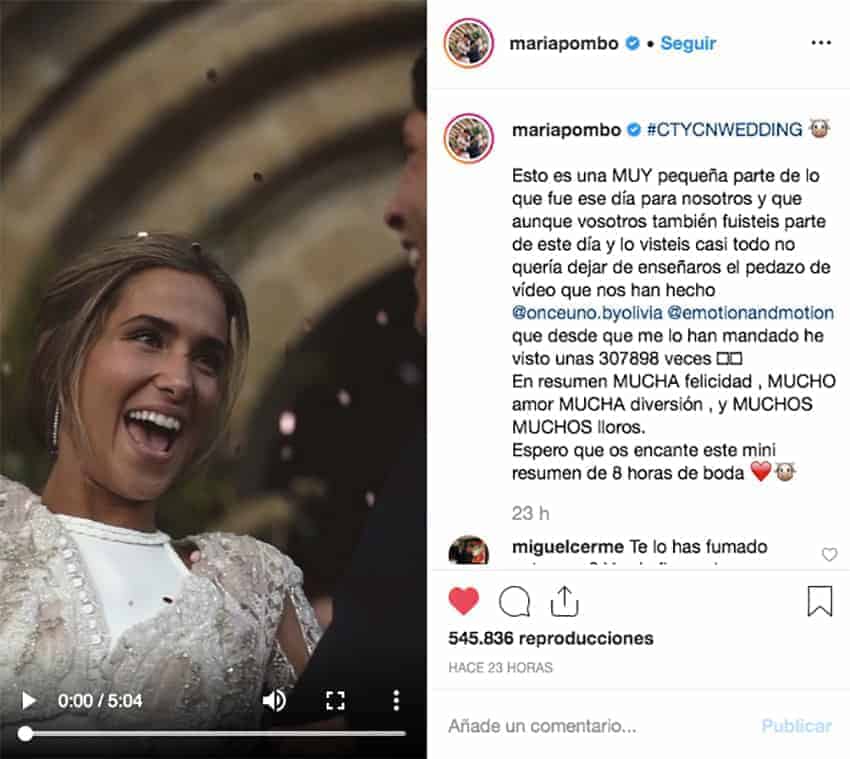 video resumen de la boda de María Pombo