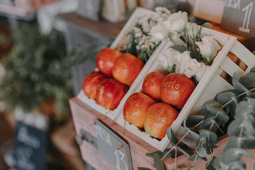 decorar bodas con frutas